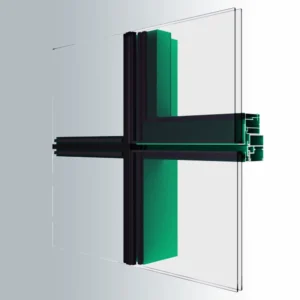 Aluminum Alloy 6063 Powder Coated Facade System Profiles Glass Curtain Wall External Structure