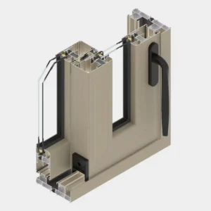 Aluminum Alloy Bifolding Window with Wood Grain Transfer Surface Black Color Cutting Service Modern Design