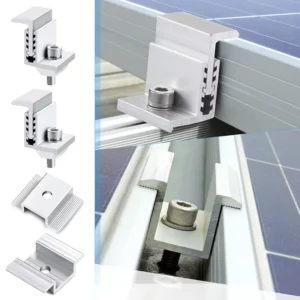 Aluminum Alloy End Clamp Flat Roof Solar Mounting System Adjustable Mid End Clamp Accessories Supplier Solar Panel End Clamp
