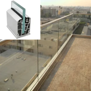 Aluminum Alloy Glass Guardrail for Balcony Slot Type Railings Channel Aluminum Profiles for the Base of the Railings