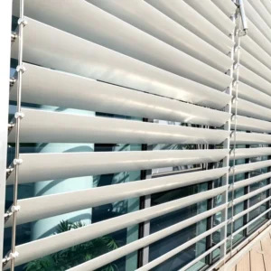 Aluminum Alloy Metal Louver Shutters OEM ODM Outdoor Curtain Wall Facade Eco Friendly Modern Vertical Opening Lightweight