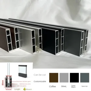 Aluminum Alloy Outdoor Balustrade Handrail U Groove Railing Profile Fixed Groove Frameless Balcony Railings 1.0kg