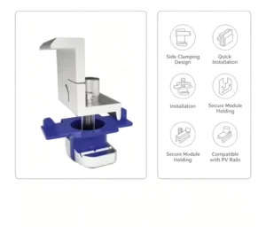 Aluminum Alloy Photovoltaic Solar Brackets with Side Pressure for Flat Roof & Tile Roof Installation Anodized Surface