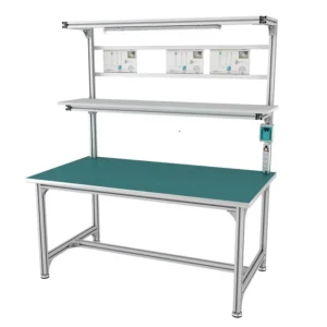 Aluminum Alloy Profile Anti static Workbench With Light Workshop Inspection Operation Table Packing Table