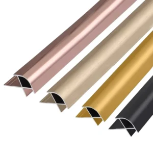 Aluminum Alloy Round Male Corner External Angle Metal Tile Trim Profile for Living Room