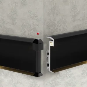 Aluminum Alloy Skirting Board 8cm Tall Modern Design Durable Self adhesive Installation for Bathroom Living Room Park Hotel