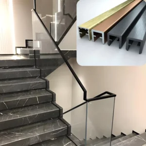 Aluminum Alloy Slot Handrails Staircase Handrails Metallic Minimalist Stair Railing Handrail Suitable for Residential
