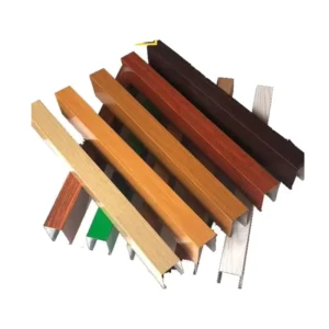 Aluminum Alloy Square Tube Pipe Ceiling Profile Arc Wood Grain Grille Screen Partition Four Sided Hollow Tube Grade 1000 Series