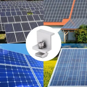 Aluminum Anodized Anti Corrosion Solar Panel Mounting Brackets Mid End Clamp for Solar Framed Panels Wind Load 60m s Snow Load