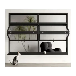 Aluminum Bi Fold Door System Double Tempered Glass Folding Screen Powder Coated PVDF Finish French Design Customizable Villa
