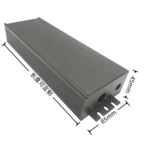 Aluminum Extruded Rugged Electronic Enclosure Profile OEM Sheet Metal Heat Sink Enclosure Black Anodized