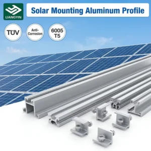 Aluminum Extrusion Solar Panel Mounting Frame 6063 T5 Anodized PV Module Bracket Profile