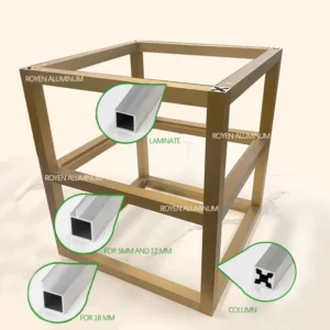 Aluminum Frame Profiles Shelf Display Rack for Home Furniture Decoration Curio Style Shelf