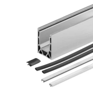 Aluminum Frameless Glass Railing U Channel Profile Indoor Balcony Shoe Style Tilt Positioning Elegant Balustrades & Handrails