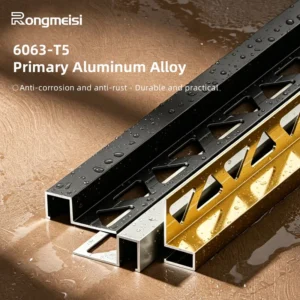 Aluminum G Shaped Edge Trim Profile for 10 12mm Tile Wall Panel Transition Grout Matte Black Silver Champagne