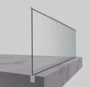 Aluminum Glass Railing Profile with Embedded U Channel Glass Balustrade