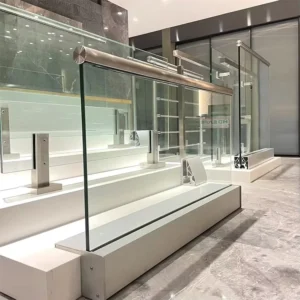 Aluminum Glass Railing U Channel Profile Side Mount Frameless Glass Fence Design Handrail Balcony Price