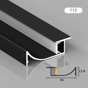 Aluminum LED Baseboard Profile with Cover Recessed Wall Corner Light Channel for Living Room 12V 24V CRI 90+
