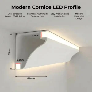 Aluminum LED Corner Ceiling Profile Dual Side Lighting Aluminum Channel With Milky Diffuser For Wall Ceiling Cornice Decoration