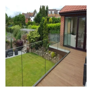 Aluminum Profile U Base Glass Railing Design Glass Fence Balcony