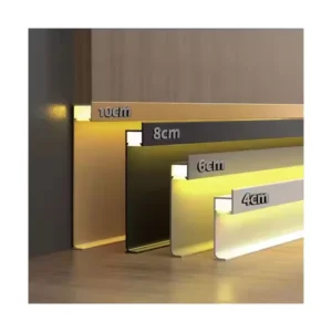 Aluminum Skirting Board Profiles Black Wall Mount Corner for LED Bar Lamp Floor Home Decor Strip Light Apartment Modern