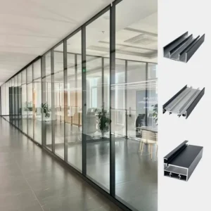 Aluminum Slim Profiles 60 Slim Systems Modular Office Wall Dividers With Tempered Glass Partition Walls for Office