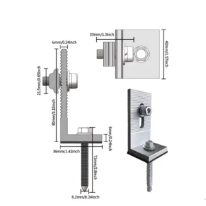 Aluminum Solar Bracket L Foot Customized Lengths Solar L Feet Bracket for Pitched Tin Corrugated Roofs Mounting System