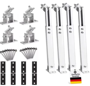 Aluminum Solar Panel Brackets Adjustable Angle Front Leg Rear Leg Flat Roof Tilt Mount Solar Mounting System