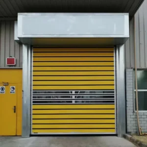 Aluminum Spiral High Speed Door for Exterior Warehouse Entrances with High Speed and Modern Industrial Appearance