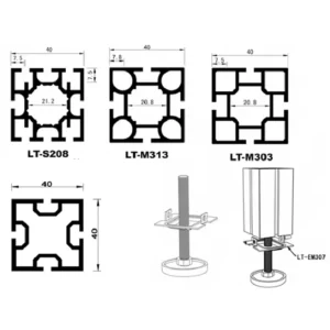 Aluminum Square Profile for 4.3mm groove Germany Exhibition System