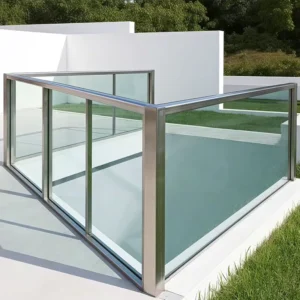 Aluminum Stainless Steel U Channel Slot Railing Profile Heavy Duty Glass Balustrade for Villa Commercial Building Staircase