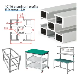 Aluminum Tube 4040 National Standard Industrial Aluminum Profile Equipment Rack 40*40 Aluminum Profile 2.0 Thickness