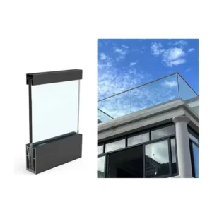 Aluminum U Channel Glass Railing Handrail Deck Railing Glass Profile Clamping Frameless Glass Panel Balustrade Handrail Fitting