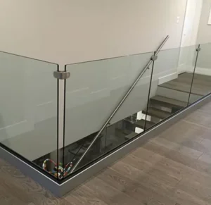 Aluminum U Channel Glass Railing System Indoor Tempered Glass Balustrade for Mezzanine and Loft Edges