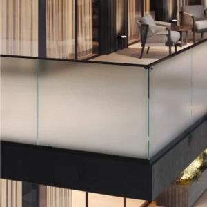 Aluminum U Channel Glass Railing for Frameless Fence Handrail Black Anodized Aluminum Laser Cutting Profile