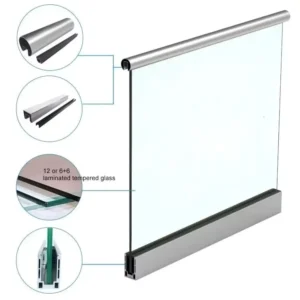 Aluminum U Channel Profile Glass Railing for the Balcony/villa