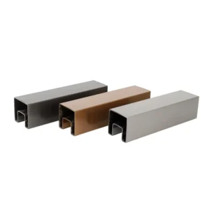 Aluminum U Channel Profile U Shape Square Slot Railing Accessories Cap Rail for Balcony Glass Fixing Edge Protection