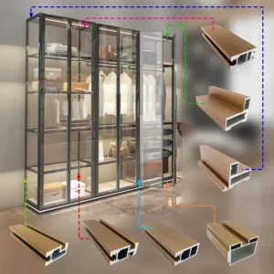 Aluminum Vertical Profile for Glass Sliding Doors Sliding Wardrobe Door Aluminum Door Frame Profile