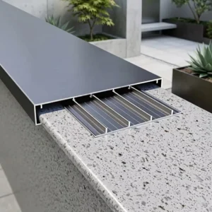 Aluminum Wall Coping with Drip Edge Waterproof Parapet Fence Top Cap Custom Extruded Profile for Outdoor Villa Building