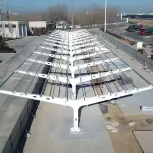 Aluminum Waterproof m Gutter Brackets Frame Steel Structure Solar Carport Mounting System
