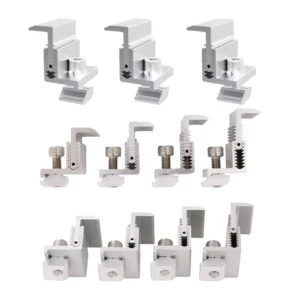 Anodized Aluminum 6005 T5 End Clamp Solar Panel Fixing Brackets for 35 50 mm Framed Solar Panel Installation