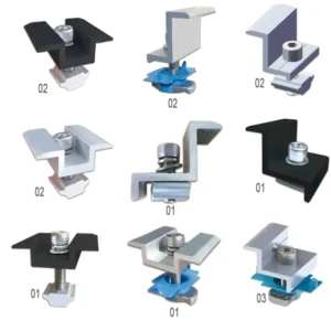 Anodized Aluminum 6005-T5 End Clamp Solar Panel Fixing Brackets for 35-50 mm Framed Solar Panel Installation