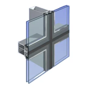 Anti Uv Stained Glass Decorative Exterior Building Glass Walls Curtain Aluminum Profile Lw E Facade