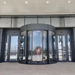 Automatic Two Wings Three Wings Revolving Door 3600mm Width Door Hole for Hotels Tempered Glass Revolving Door