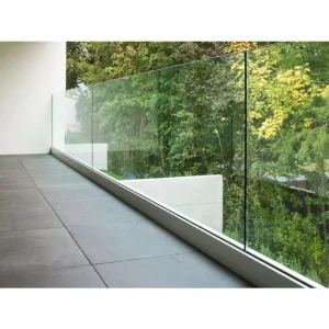 Balcony Deck Roof Aluminum Base U Channel Railing For Outdoor Space