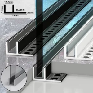 Bathroom Glass Board LED Aluminum Profile Embedded F shaped Waterproof Channel Layer Shelf Splint Shower Cabinet Bar Strip Light