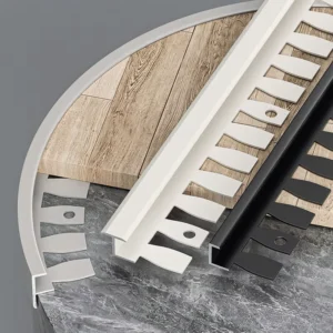 Bendable F Shape Fishbone Aluminum Edge Trim Strip for Extremely Narrow Table Top Curved Decoration Waterproof Durable