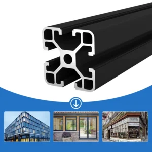 Black Anodized European Standard 4040 Industrial Aluminum Profile for Balcony Railing