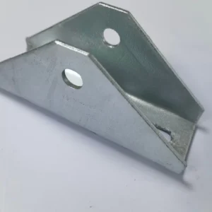 C Shaped Steel Solar Photovoltaic Bracket Connector Rust Proof Four Hole Triangular Design with Galvanized Roof Base