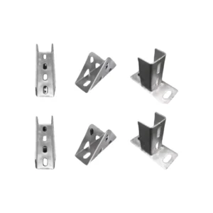 C Shaped Steel Solar Photovoltaic Bracket Connector Rust Proof with Four Hole Triangular and Straight Design Galvanized Base